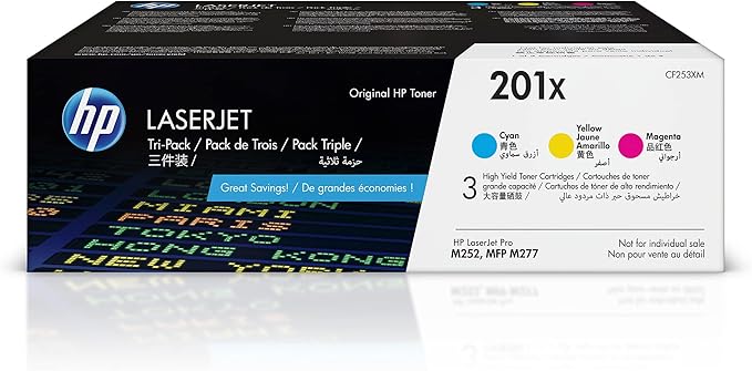 HP 201X Cyan, Magenta, Yellow High-yield Toner Cartridges