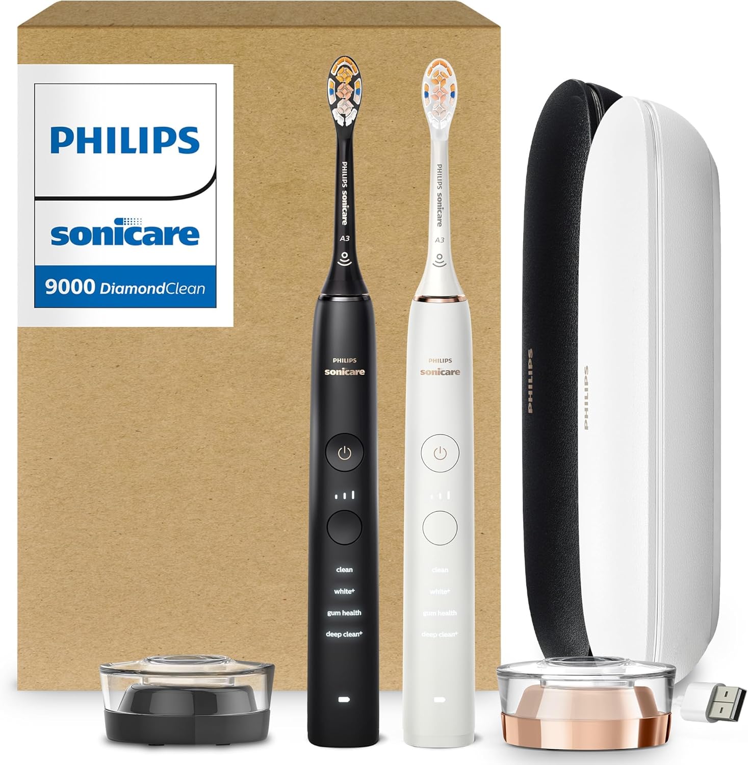 Philips Sonicare DiamondClean 9000 Electric Toothbrush 2-Pack